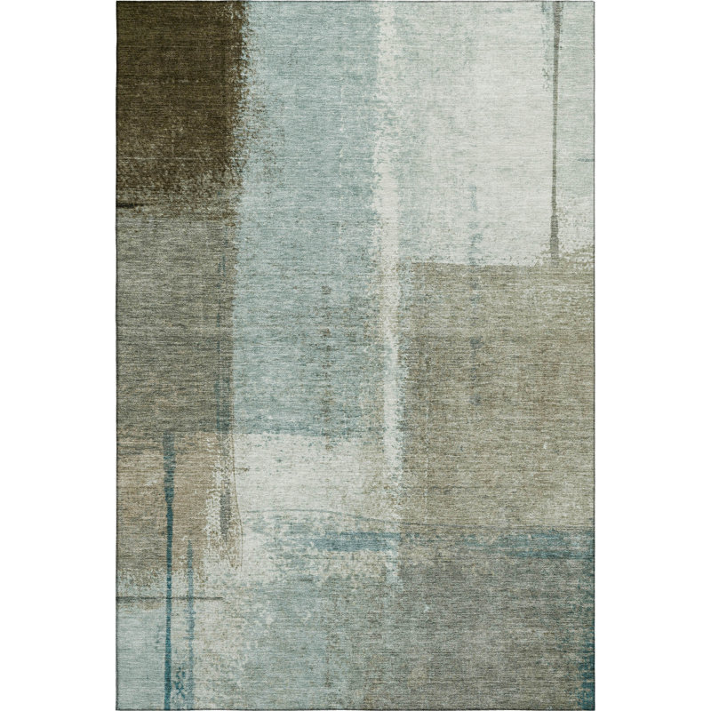 Premium Machine Washable Ansley Abstract Rug, Rectangle 10' x 14'