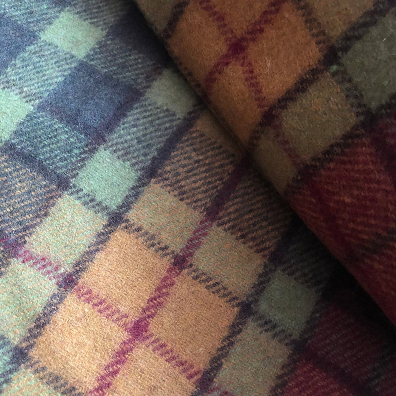 Hand Woven Throw Blanket, Green/Brown/Yellow