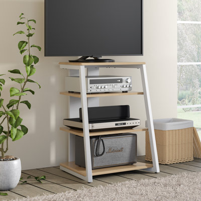 4-Tier Media Stand Audio Rack with Height Adjustable Shelves