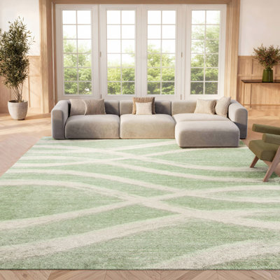 Tapis beige / vert Shelva