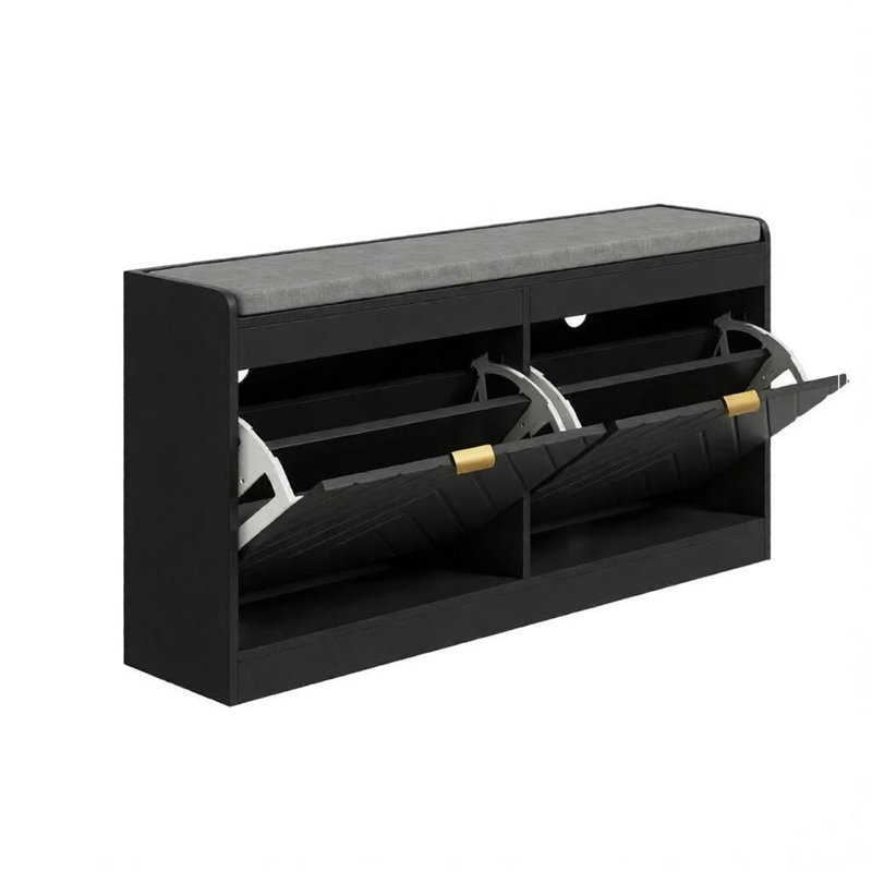 Shryock de rangement étroit rembourré avec 2 tiroirs rabattables et 2 évents