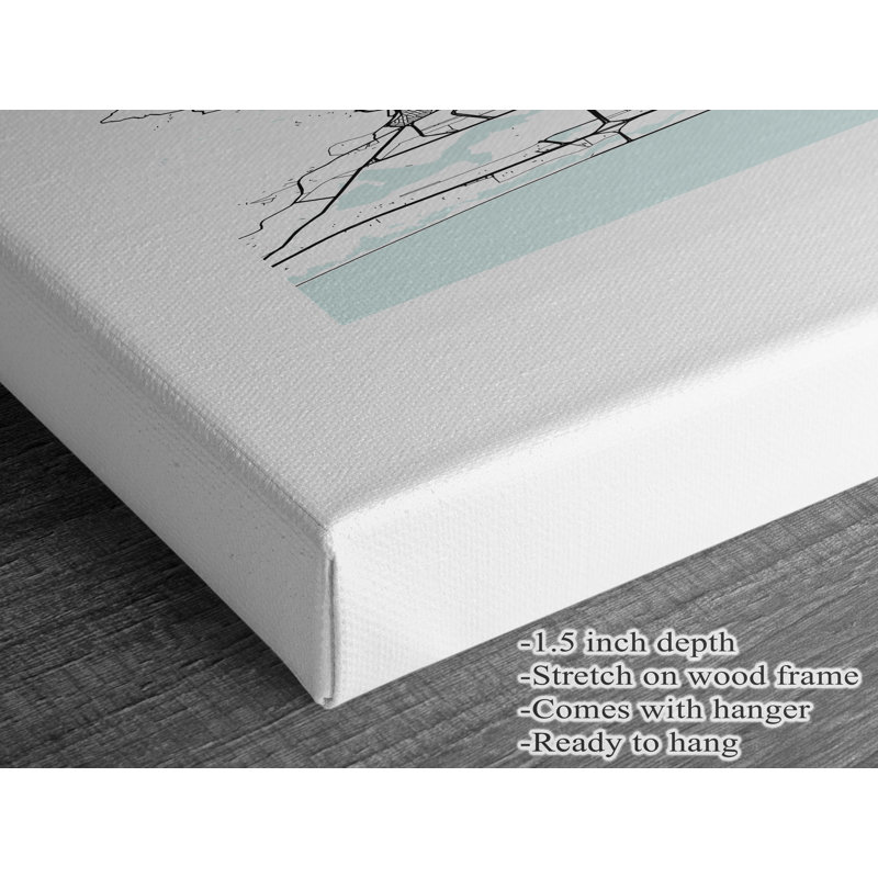 Rio De Janeiro Map Print Brazil Canvas Print