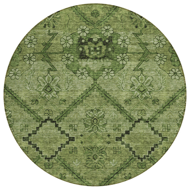 Tapis d'entrée antidérapant Malchow, Rond 8 pi