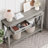 Farmhouse Entryway Table With Rattan Drawers, Console Table For Entryway, 43" Wood Sofa Table With Storage Living Room, Hallway-435630158