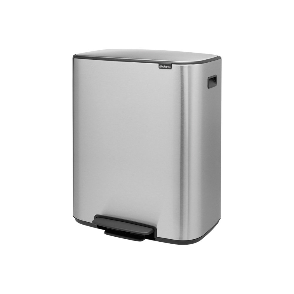 Brabantia Bo Step On Trash Can, 16 Gallon, Matte Steel Fingerprint Proof