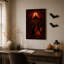 Art mural sur toile gothique, chat noir et citrouille au labyrinthe d'Halloween-315028681
