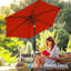 Parasol de marché 7,5 pi avec base et bouton-poussoir inclinable-1512482491