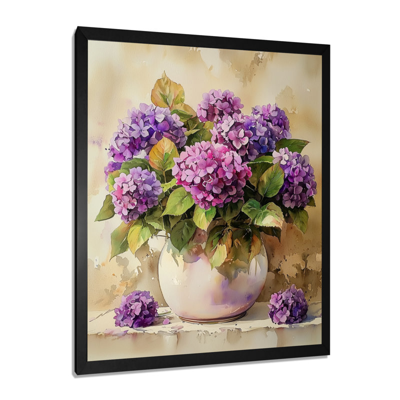 Susie - Art mural floral, H 20 po x l 12 po, Picture Framed, Noir, noir, noir, noir