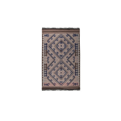 Siebolt Brown Flatweave Wool Area Rug