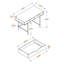 Bureau d'ordinateur à 2 tiroirs à finition grise avec pieds en métal noir H 29,82 po x l 46,99 po x P 23,64 po Leonice