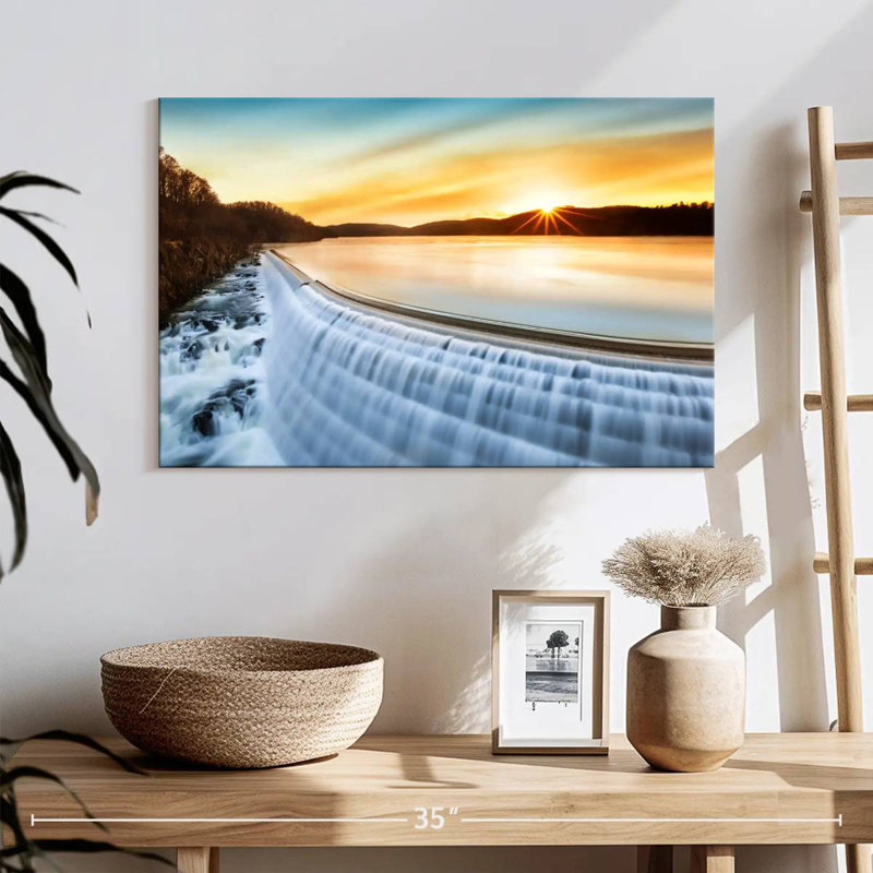 Lilie Sunrise Over Croton Dam, 16" H x 24" W