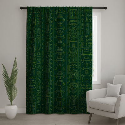 Hieroglyphics Art Pattern Window Curtains, Hieroglyphics Sheer & Blockout Curtains - 1 Panel