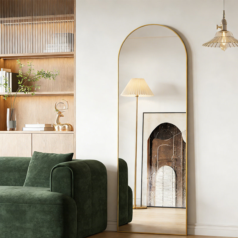 Over The Door Mirror, Wall Hanging，Arched Full Length Mirror Wall Mirror With Hanging Strap For Bedroom, Living Room, Bathroom，Cloakrooms，Full Length Door Mirror