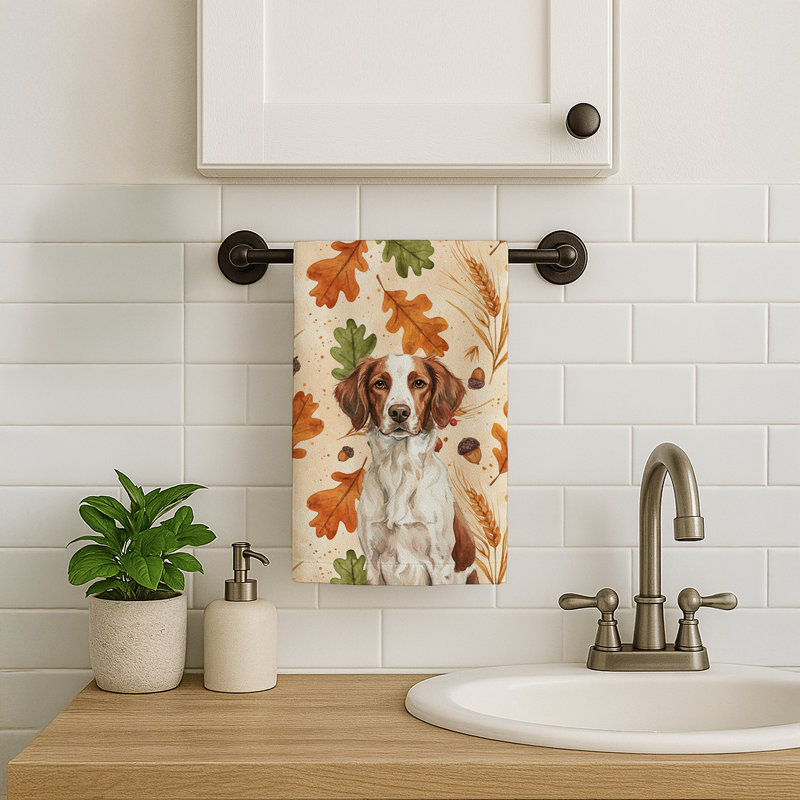 Serviette de cuisine tricolore Sheltie, Liver and White Brittany