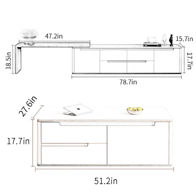 Combinaison meuble télé et table basse