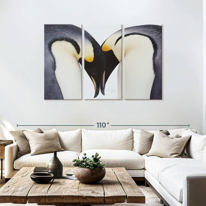 Brampt Two Emperor Penguins, 48" H x 74" W