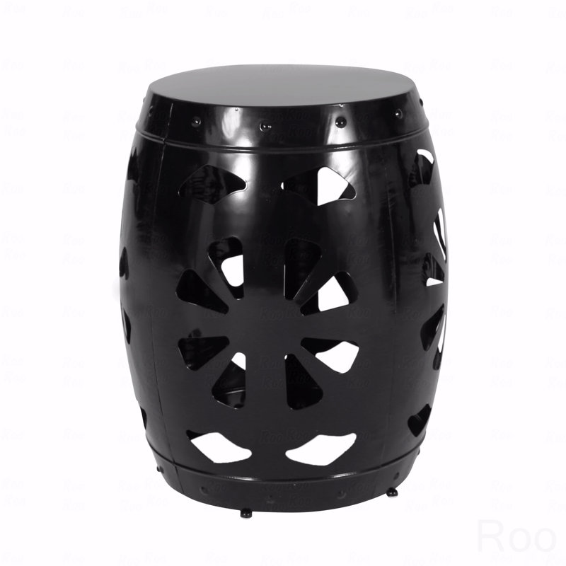 Metal Patio End Table, Black