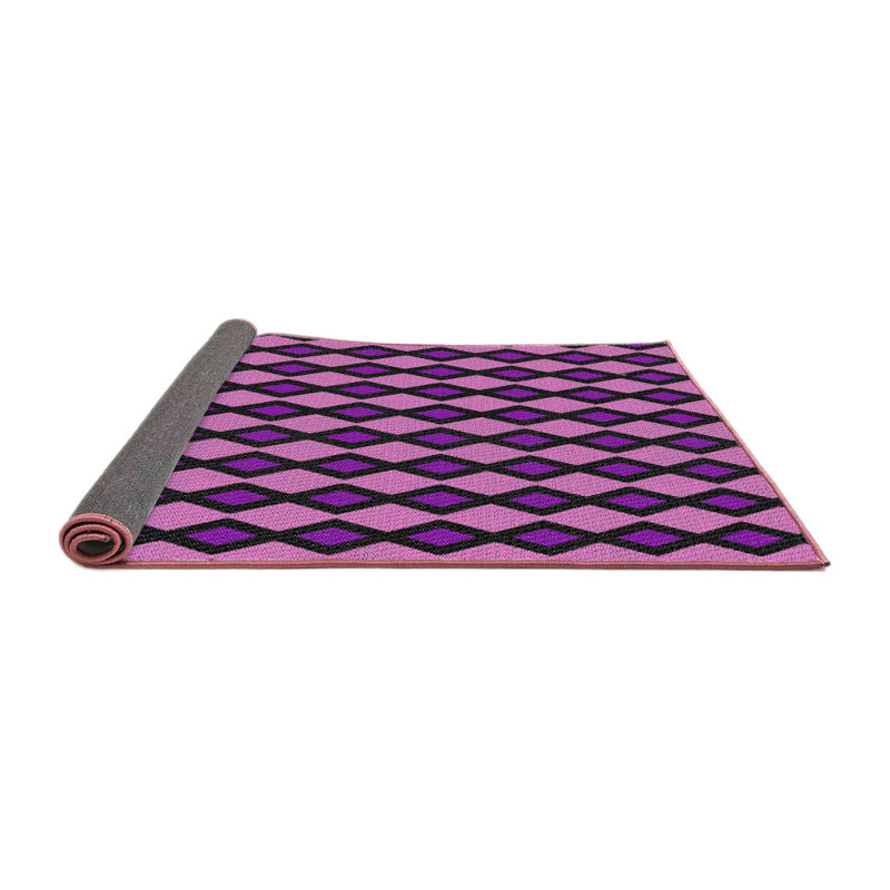 Tapis rose/mauve à motifs, Carré 5 pi