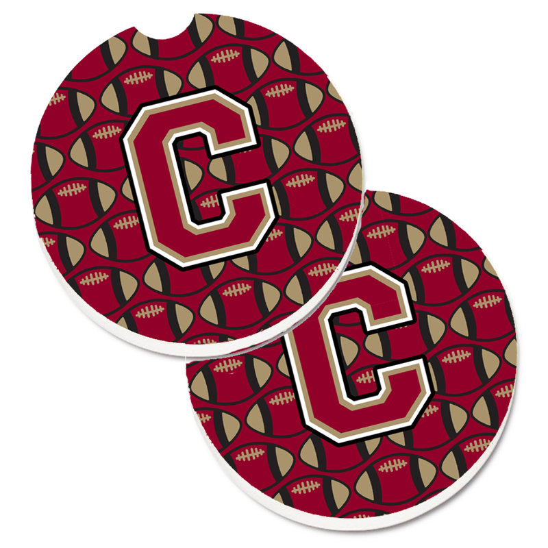 Sous-verre de football, C, Grenat / or