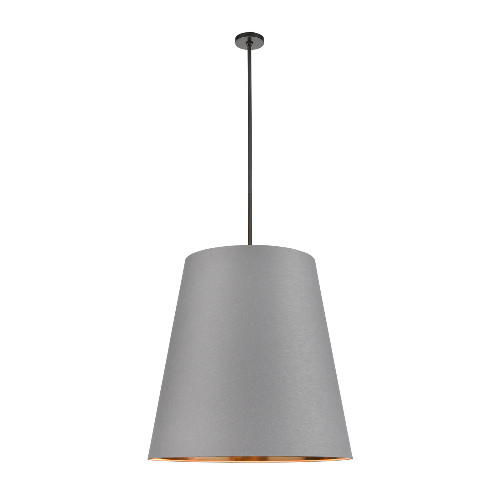 3 Light Steel Pendant, Black, 76.88" H x 30" W x 30" D, Gray