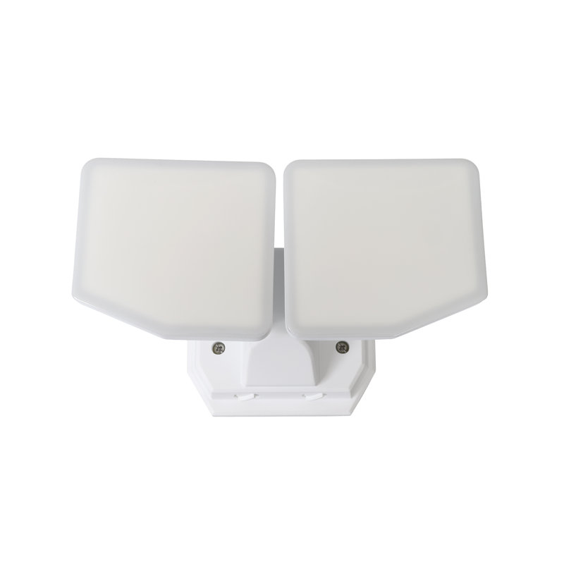 Lumière de sécurité à double tête à DEL 3000 lumens - Interrupteur à 3 ct - Bronze, Blanc