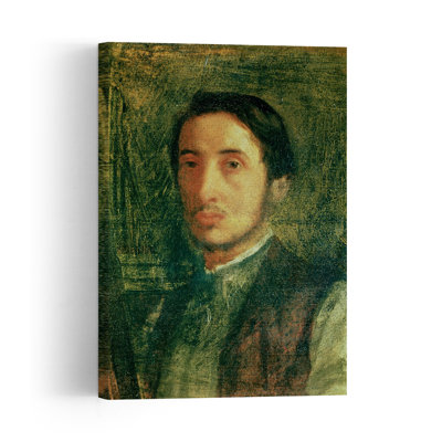 Autoportrait de jeune homme, style impressionniste abstrait contemporain, estampe murale