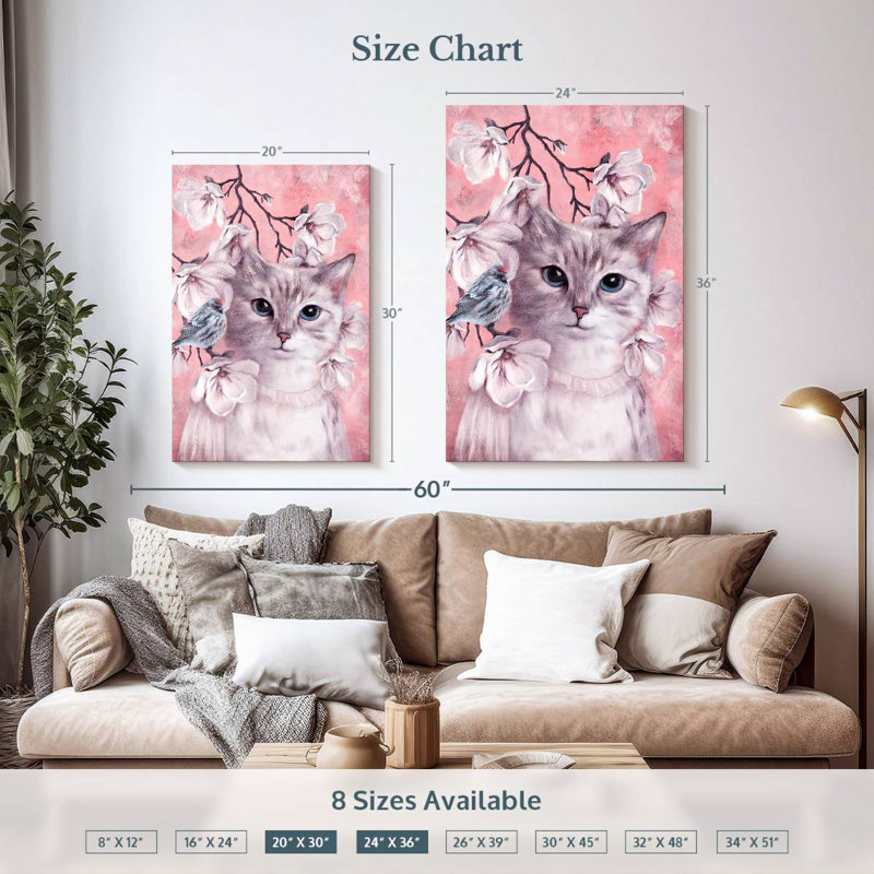 Brampt Pink Cat, 36" H x 24" W