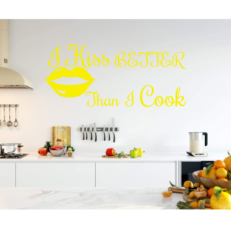 Adhésif décoratif i baiser better than I Cook, Jaune, H 18 po x l 40 po