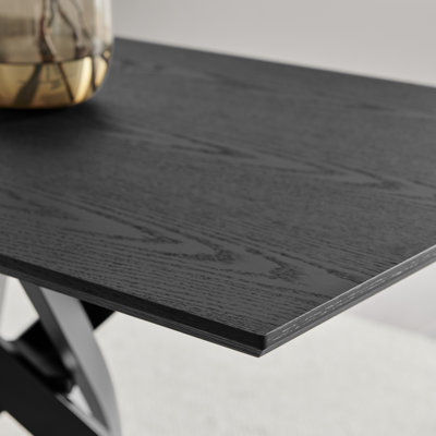 Lenworth Veneer Luxury Dining Table With Metal Legs - Modern Statement Design