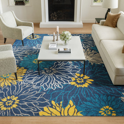 Tapis bleu / jaune Lahoma