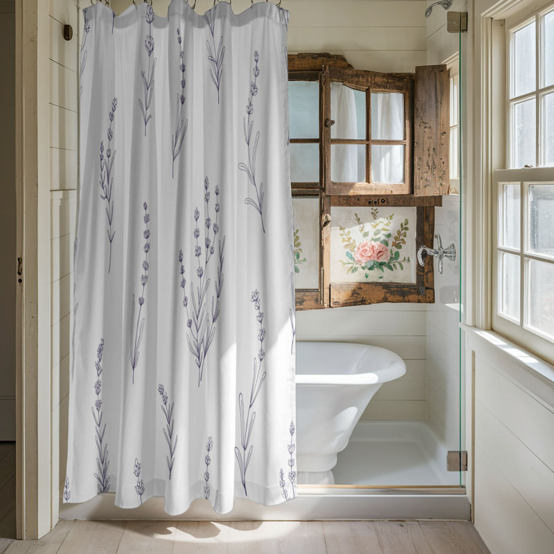 Lavender Touch - 1 Piece Standard Shower Curtain, 74"H x 71"W
