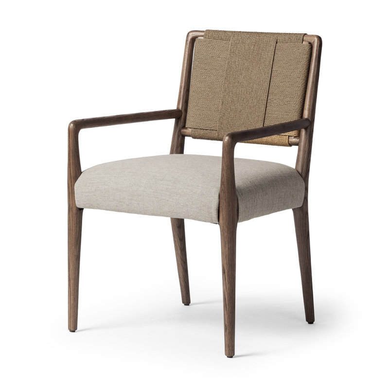 ROTHLER Upholstered Arm Chair, Alcala Wheat, Tan Ash