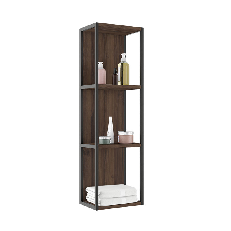 Armoire murale ouverte Zakhar - Noyer foncé, Noyer foncé