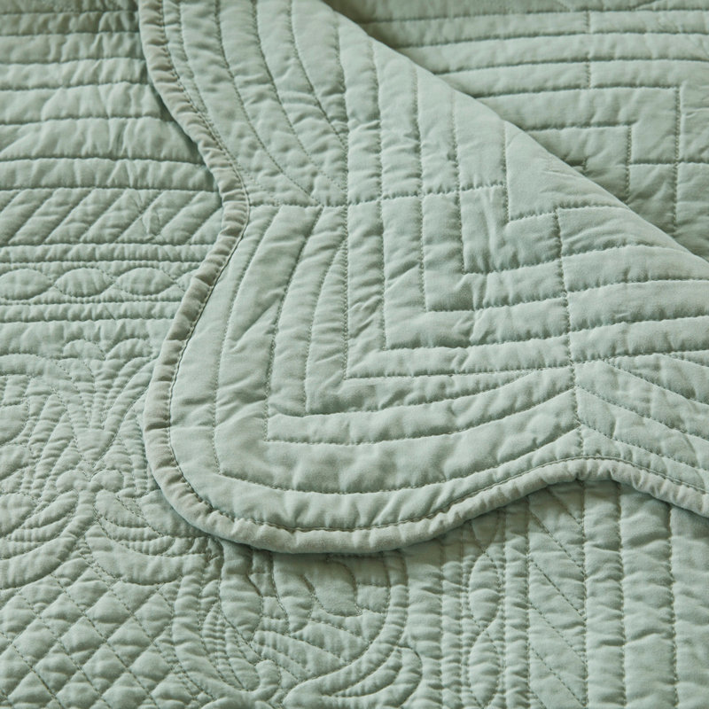Oversized Quilted Throw, Seafoam