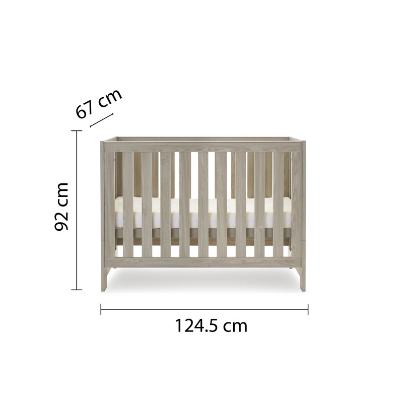 Nika Mini Cot Bed, Grey Wash