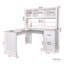 Bureau d'ordinateur blanc vieilli avec tablette
