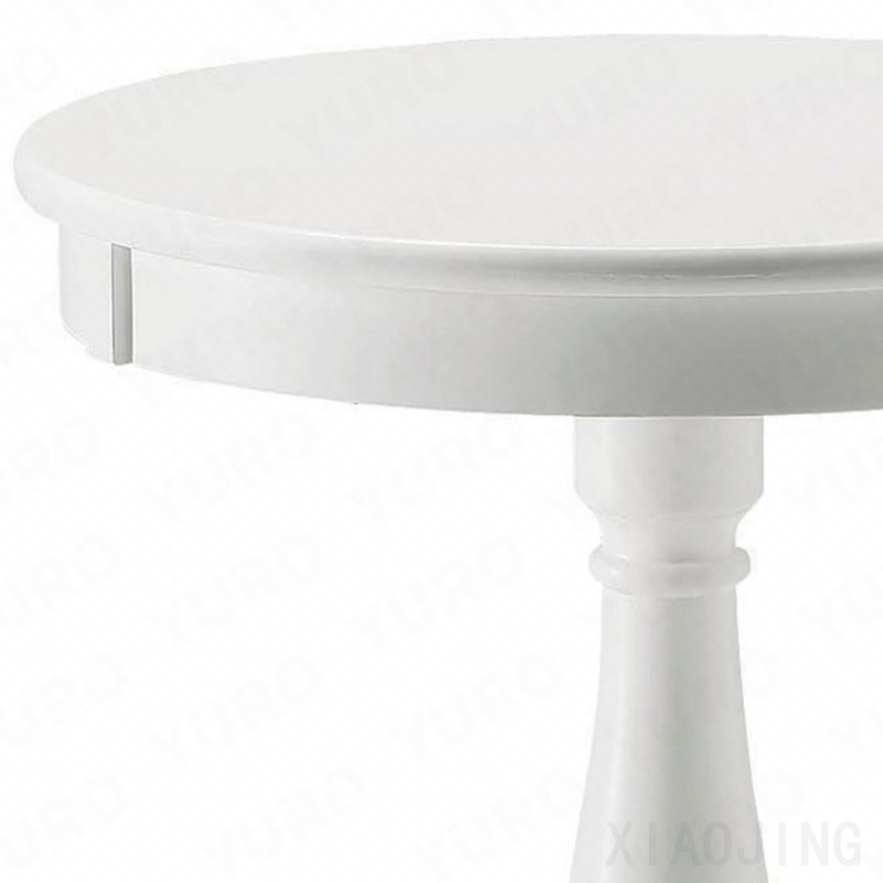 Table d'appoint blanche avec piédestal tourné, Blanc