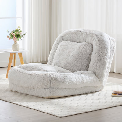 Lit rembourré pour chien et humain avec animaux de compagnie, canapé inclinable réglable avec housse et coussins amovibles, canapé paresseux en fausse fourrure pour le salon et la chambre à coucher