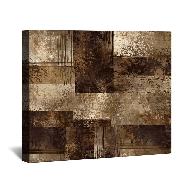 Toile de galerie abstraite aux tons de terre dans de nombreuses tailles, 16 x 16 inches