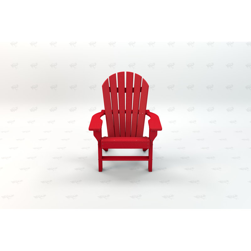 Chaise adirondack en plastique avec repose-pieds seaside, Rouge