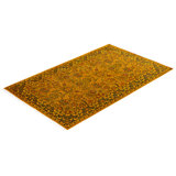Overdyed Hand-Knotted Wool Modern-Contemporary Gold Area Rug 3' 2" x 5' 1"