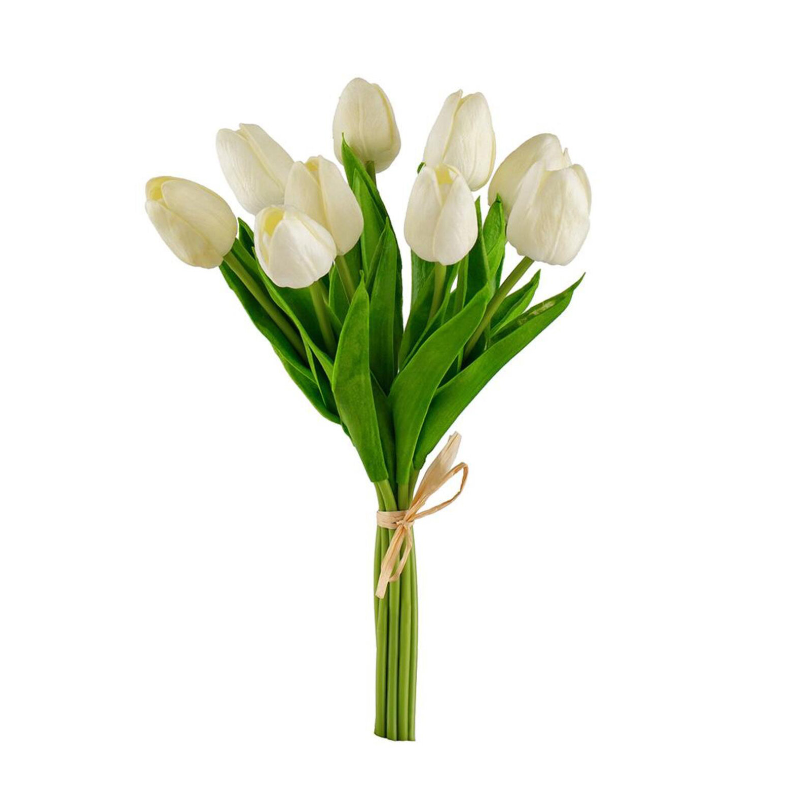 Faux Tulip Flower, White, 13" H x 5.5" W x 5.5" D