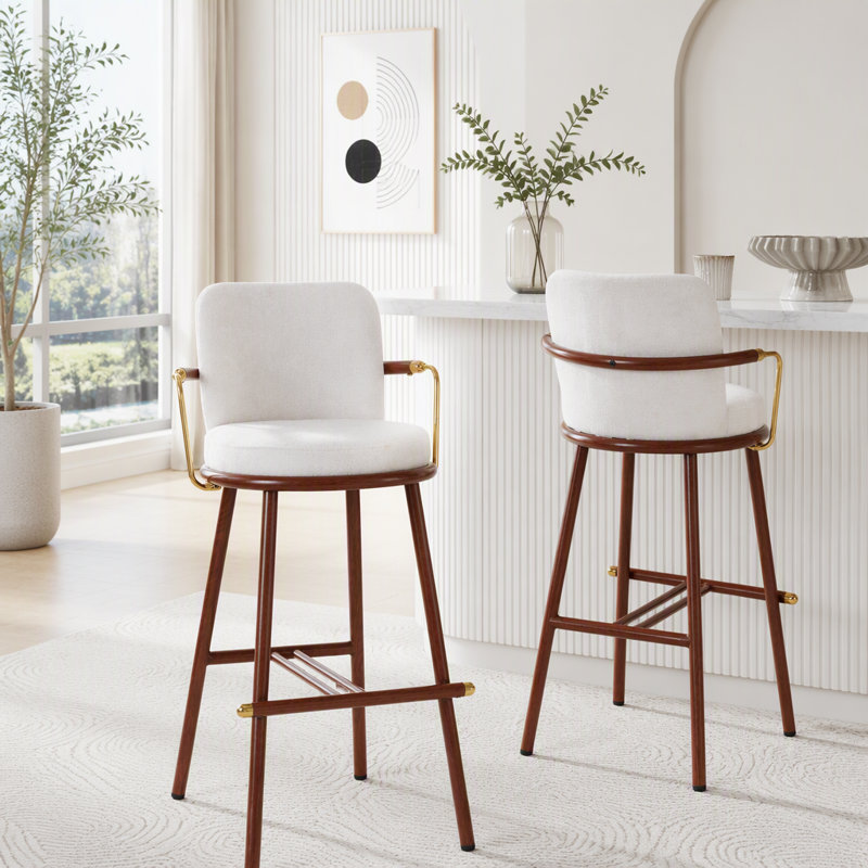 Tabouret d'intérieur rembourré avec structure en métal