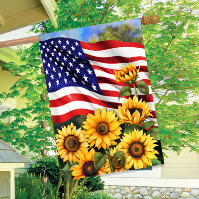 Drapeau américain des tournesols