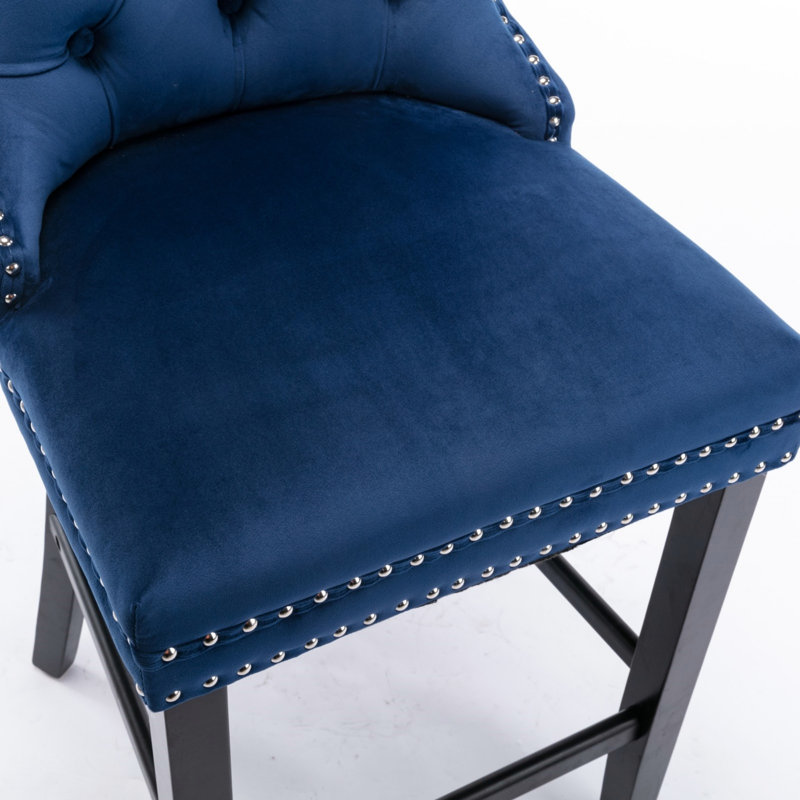 Tabouret de comptoir 27,2 po Simonton, Marine, Noir, noir, noir, noir