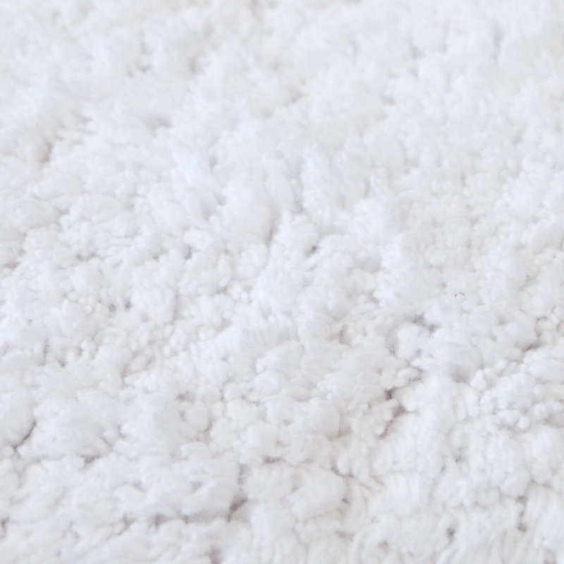 Curved Shower Bath Mat, White