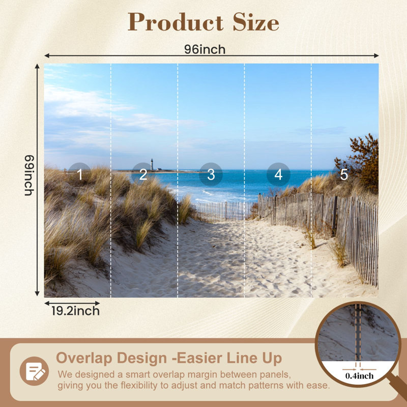 Adhésif mural amovible Peel and Stick, L 68,88 po x l 96 po