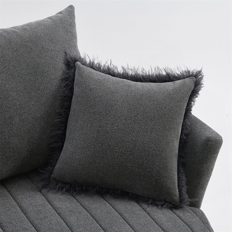 Chaise ronde touffetée et pivotante, Gris foncé