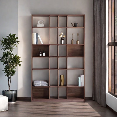 Bibliothèque en bois de noyer noir