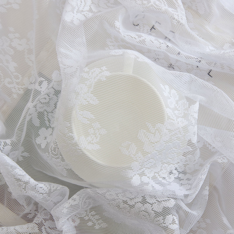 Stefani Floral Lace Fabric Tablecloth, Lace Fabric Table Cloth for Small Rectangle Tables, Wrinkle Resistant Tablecloth, Patterned Scalloped Tablecloth ()